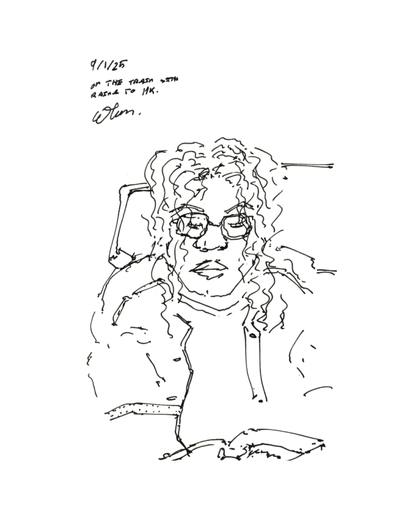 Raina on Train Sketchbook